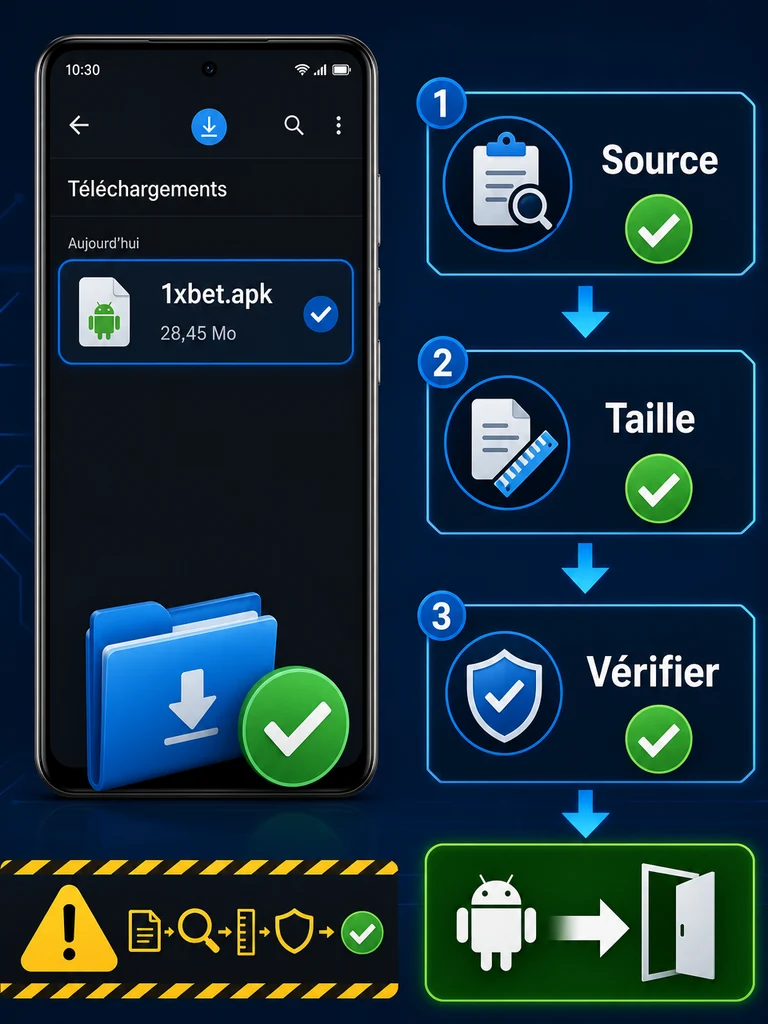 Contrôler le fichier 1xbet.apk avant installation